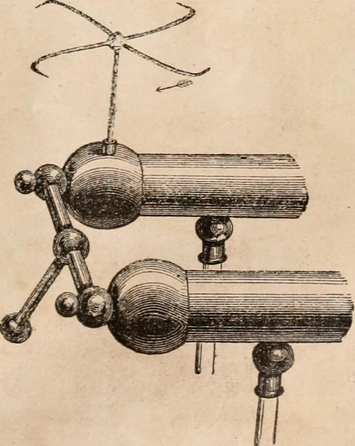 An illustration from Introductory course of natural philosophy for the use of schools and academies. Ed. from Ganot's popular physics. By William G. Peck, 1869, leaf 404
