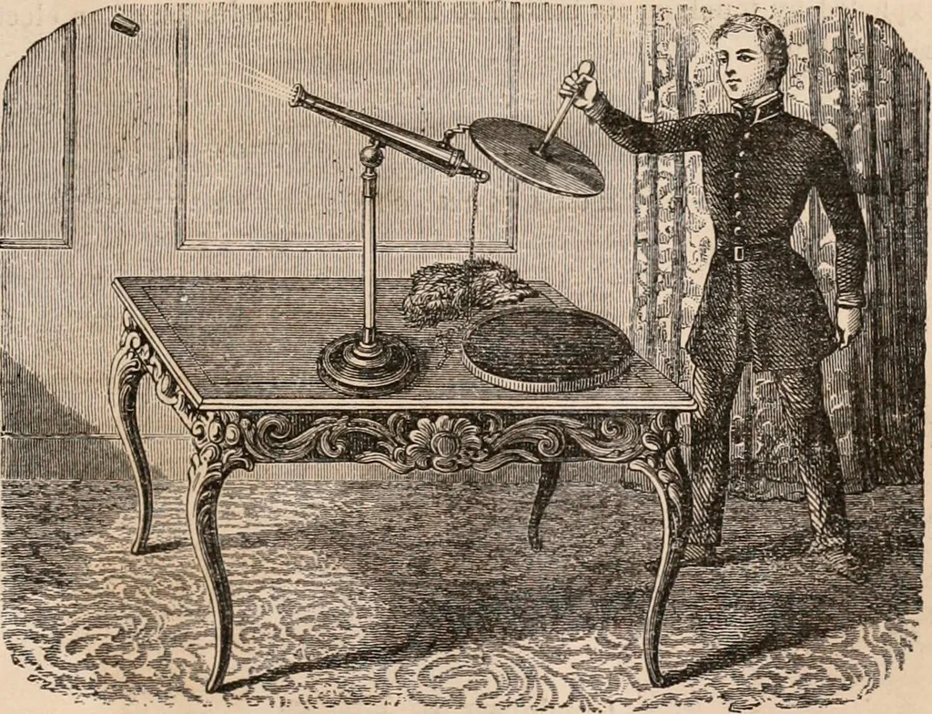 An illustration from Introductory course of natural philosophy for the use of schools and academies. Ed. from Ganot's popular physics. By William G. Peck, 1869, leaf 408