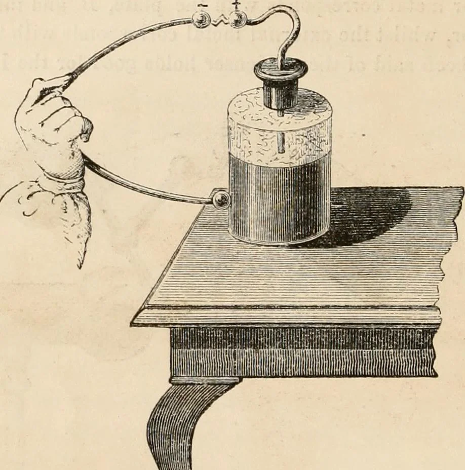 An illustration from Introductory course of natural philosophy for the use of schools and academies. Ed. from Ganot's popular physics. By William G. Peck, 1869, leaf 415