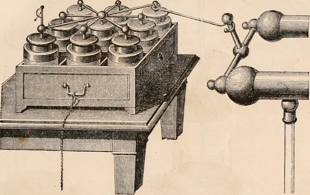 An illustration from Introductory course of natural philosophy for the use of schools and academies. Ed. from Ganot's popular physics. By William G. Peck, 1869, leaf 416