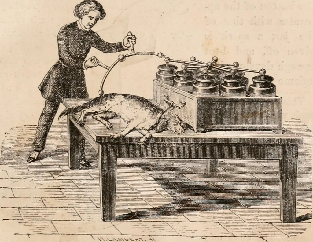 An illustration from Introductory course of natural philosophy for the use of schools and academies. Ed. from Ganot's popular physics. By William G. Peck, 1869, leaf 420