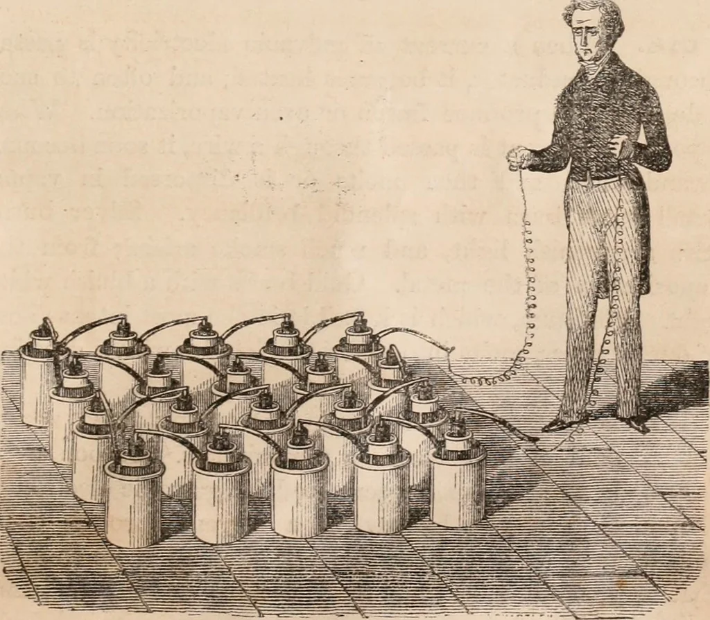 An illustration from Introductory course of natural philosophy for the use of schools and academies. Ed. from Ganot's popular physics. By William G. Peck, 1869, leaf 442