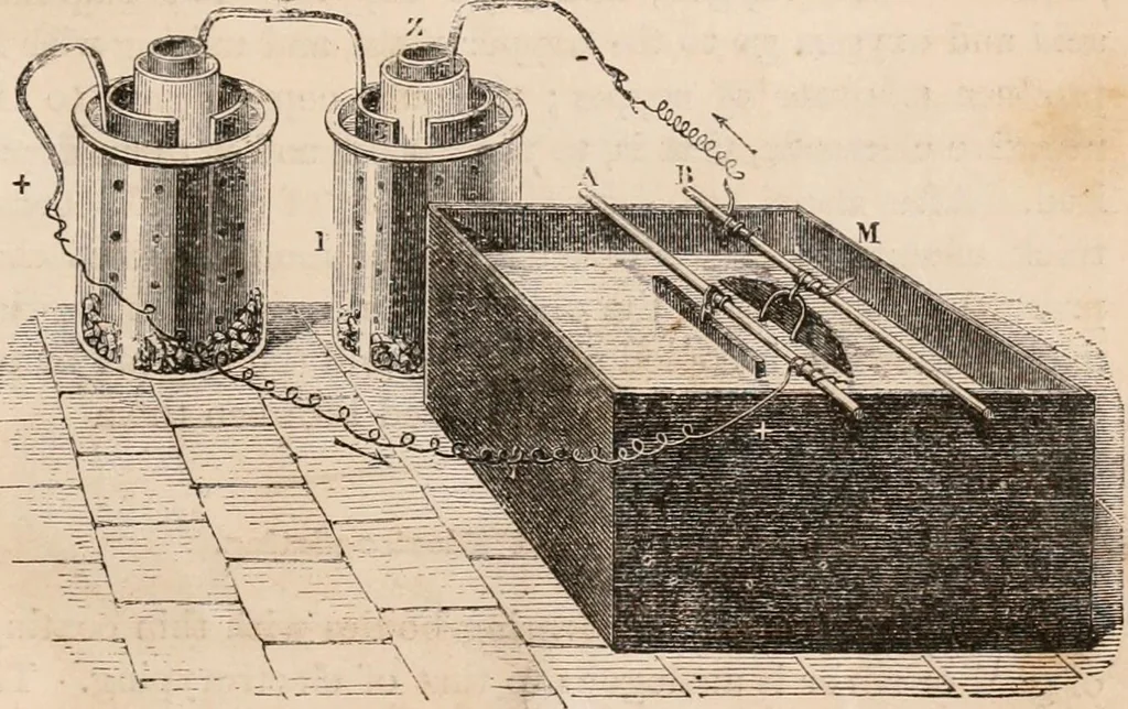 An illustration from Introductory course of natural philosophy for the use of schools and academies. Ed. from Ganot's popular physics. By William G. Peck, 1869, leaf 450