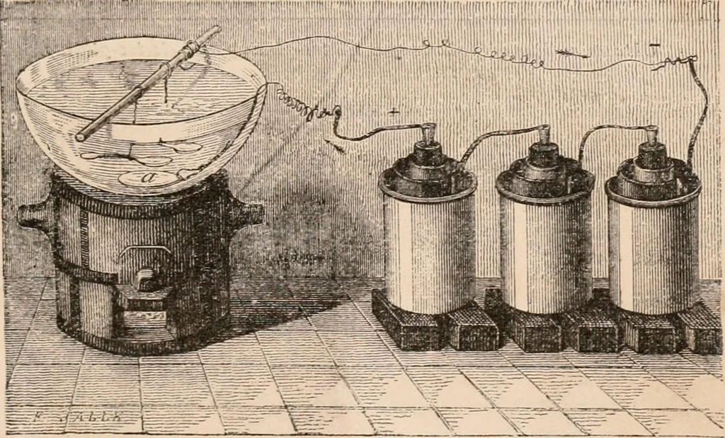 An illustration from Introductory course of natural philosophy for the use of schools and academies. Ed. from Ganot's popular physics. By William G. Peck, 1869, leaf 452