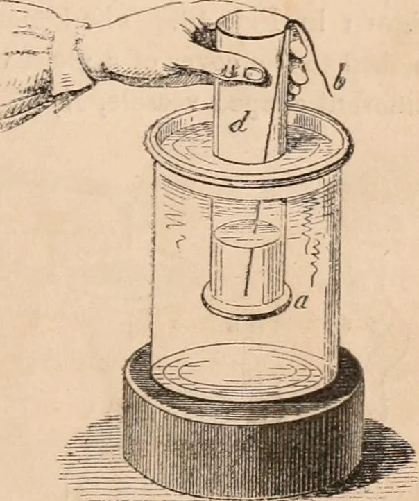 An illustration from Introductory course of natural philosophy for the use of schools and academies. Ed. from Ganot's popular physics. By William G. Peck, 1869, leaf 80