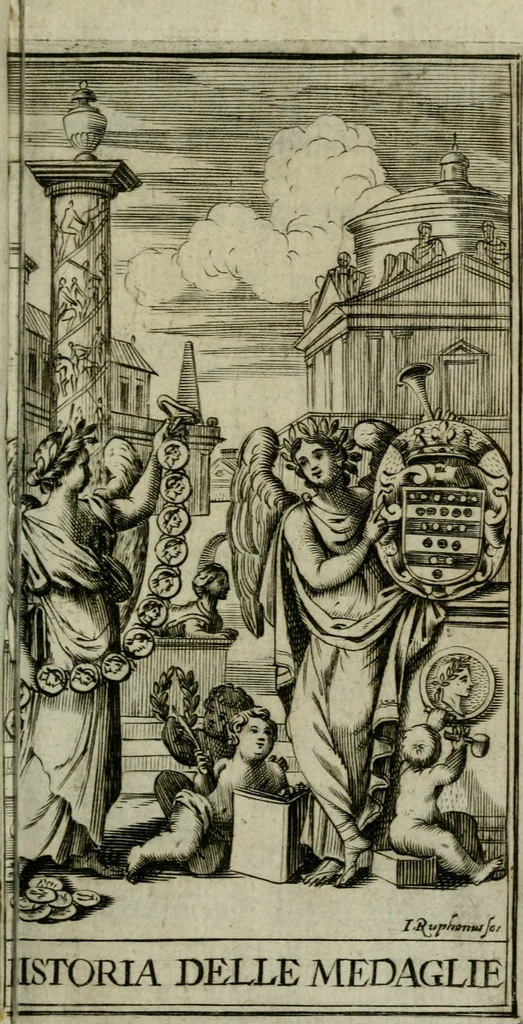 An illustration from Introduzione alla storia della pratica delle medaglie, 1673, leaf 6