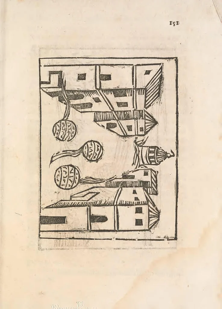 An illustration from Inuentioni di Gio. Battista Isacchi da Reggio : nelle quali si manifestano varij secreti, & vtiliauisi a persone di guerra, e per i tempi di piacere .., 1579, leaf 181