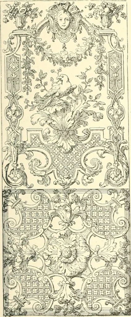 An illustration from Inventaire général du mobilier de la couronne sous Louis xiv (1663-1715) publié pour la première fois sous les auspices de la Société d'encouragement pour la propagation des livres d'art, 1892, leaf 108