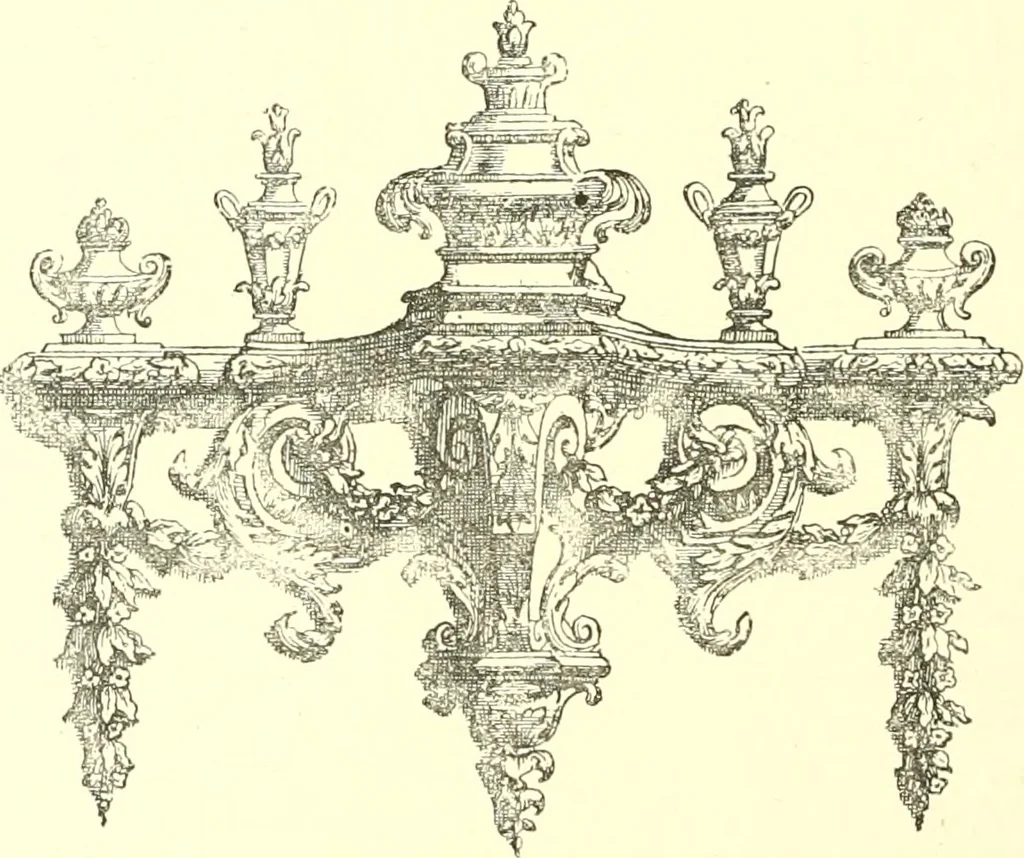 An illustration from Inventaire général du mobilier de la couronne sous Louis xiv (1663-1715) publié pour la première fois sous les auspices de la Société d'encouragement pour la propagation des livres d'art, 1892, leaf 119