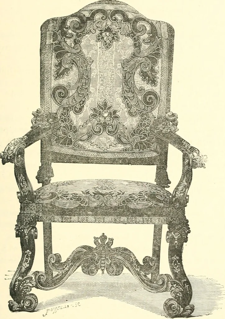 An illustration from Inventaire général du mobilier de la couronne sous Louis xiv (1663-1715) publié pour la première fois sous les auspices de la Société d'encouragement pour la propagation des livres d'art, 1892, leaf 140