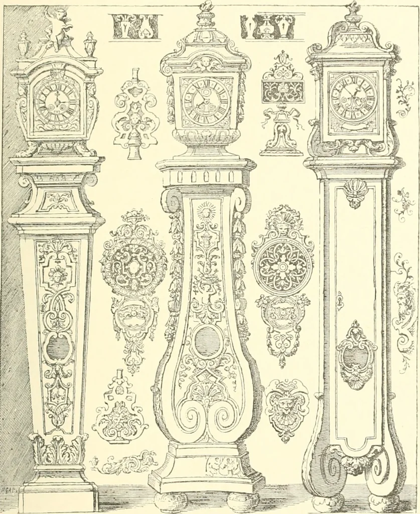 An illustration from Inventaire général du mobilier de la couronne sous Louis xiv (1663-1715) publié pour la première fois sous les auspices de la Société d'encouragement pour la propagation des livres d'art, 1892, leaf 180