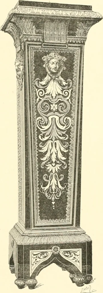 An illustration from Inventaire général du mobilier de la couronne sous Louis xiv (1663-1715) publié pour la première fois sous les auspices de la Société d'encouragement pour la propagation des livres d'art, 1892, leaf 412