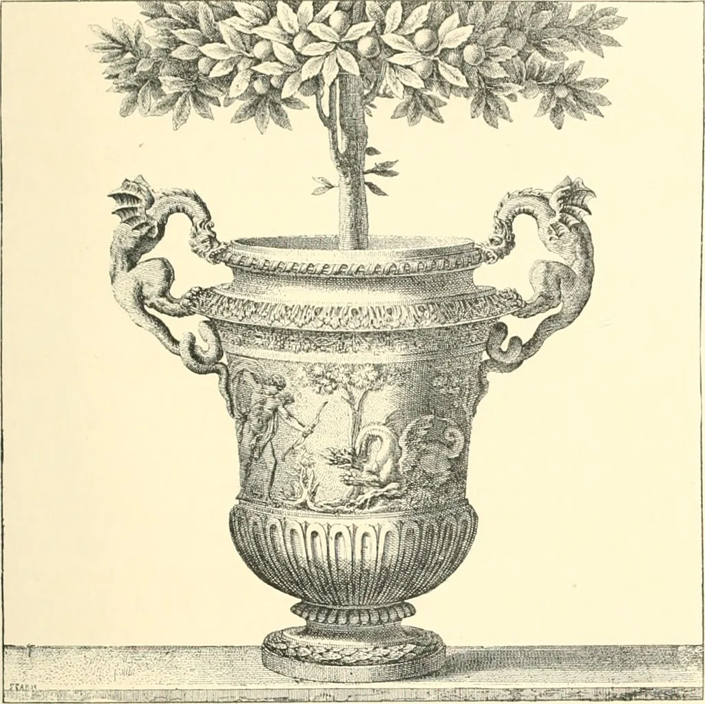 An illustration from Inventaire général du mobilier de la couronne sous Louis xiv (1663-1715) publié pour la première fois sous les auspices de la Société d'encouragement pour la propagation des livres d'art, 1892, leaf 436