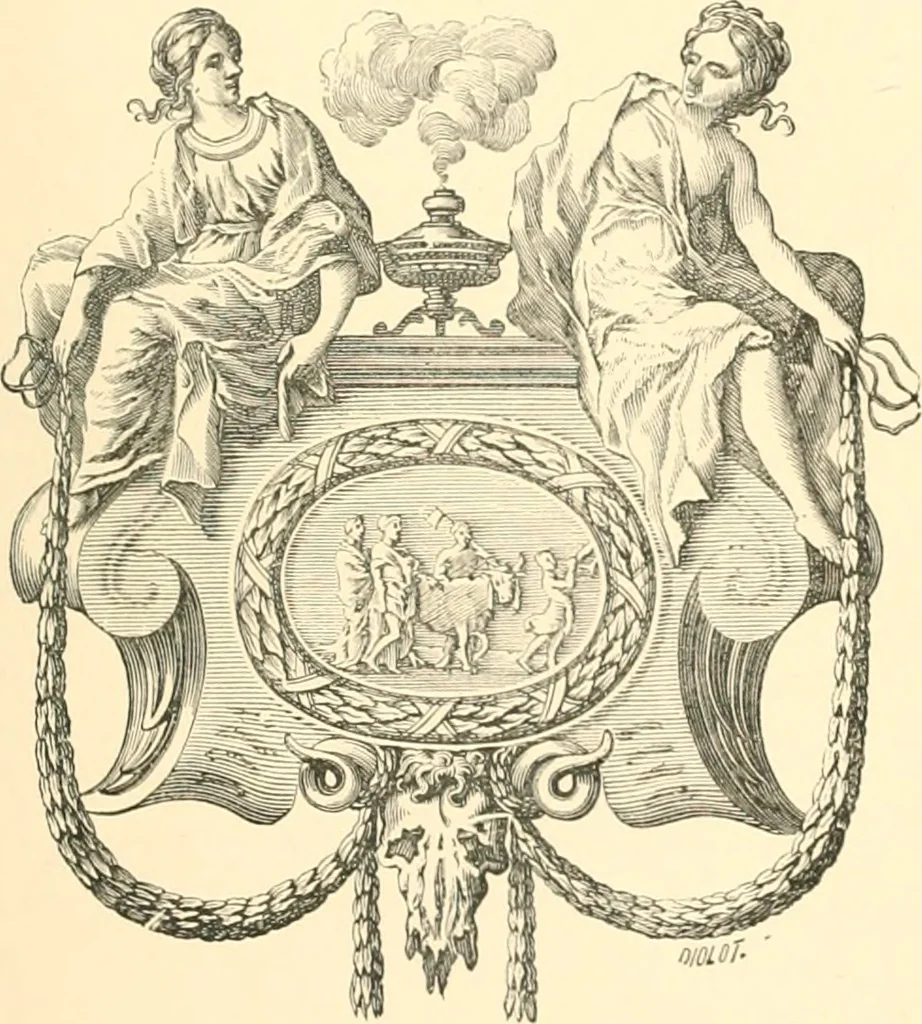 An illustration from Inventaire général du mobilier de la couronne sous Louis xiv (1663-1715) publié pour la première fois sous les auspices de la Société d'encouragement pour la propagation des livres d'art, 1892, leaf 482