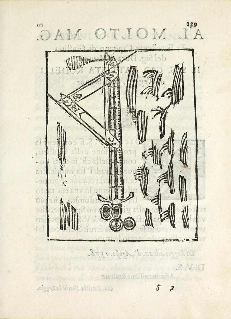 An illustration from Inventioni di Gio. Battista Isacchi da Reggio, nelle quali si manifestano varij secreti, & vtili auisi a persone di gverra, e per i tempi di piacere, 1579, leaf 159