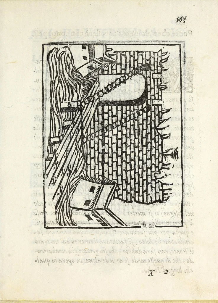 An illustration from Inventioni di Gio. Battista Isacchi da Reggio, nelle quali si manifestano varij secreti, & vtili auisi a persone di gverra, e per i tempi di piacere, 1579, leaf 183