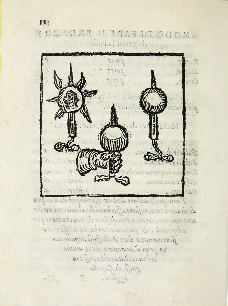 An illustration from Inventioni di Gio. Battista Isacchi da Reggio, nelle quali si manifestano varij secreti, & vtili auisi a persone di gverra, e per i tempi di piacere, 1579, leaf 52