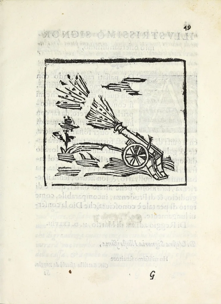 An illustration from Inventioni di Gio. Battista Isacchi da Reggio, nelle quali si manifestano varij secreti, & vtili auisi a persone di gverra, e per i tempi di piacere, 1579, leaf 69