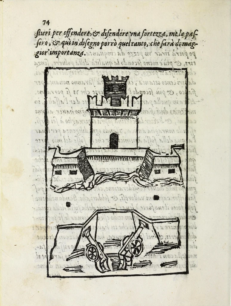 An illustration from Inventioni di Gio. Battista Isacchi da Reggio, nelle quali si manifestano varij secreti, & vtili auisi a persone di gverra, e per i tempi di piacere, 1579, leaf 94