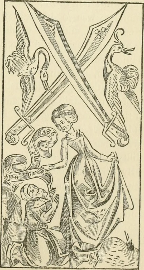An illustration from The invention of printing : a collection of facts and opinions descriptive of early prints and playing cards, the block-books of the fifteenth century, the legend of Lourens Janszoon Coster, of Haarlem, and the work of John Gutenberg and his associates, 1878, leaf 112