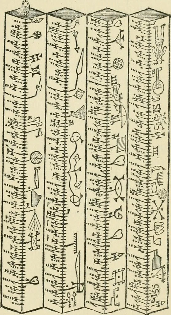 An illustration from The invention of printing : a collection of facts and opinions descriptive of early prints and playing cards, the block-books of the fifteenth century, the legend of Lourens Janszoon Coster, of Haarlem, and the work of John Gutenberg and his associates, 1878, leaf 182