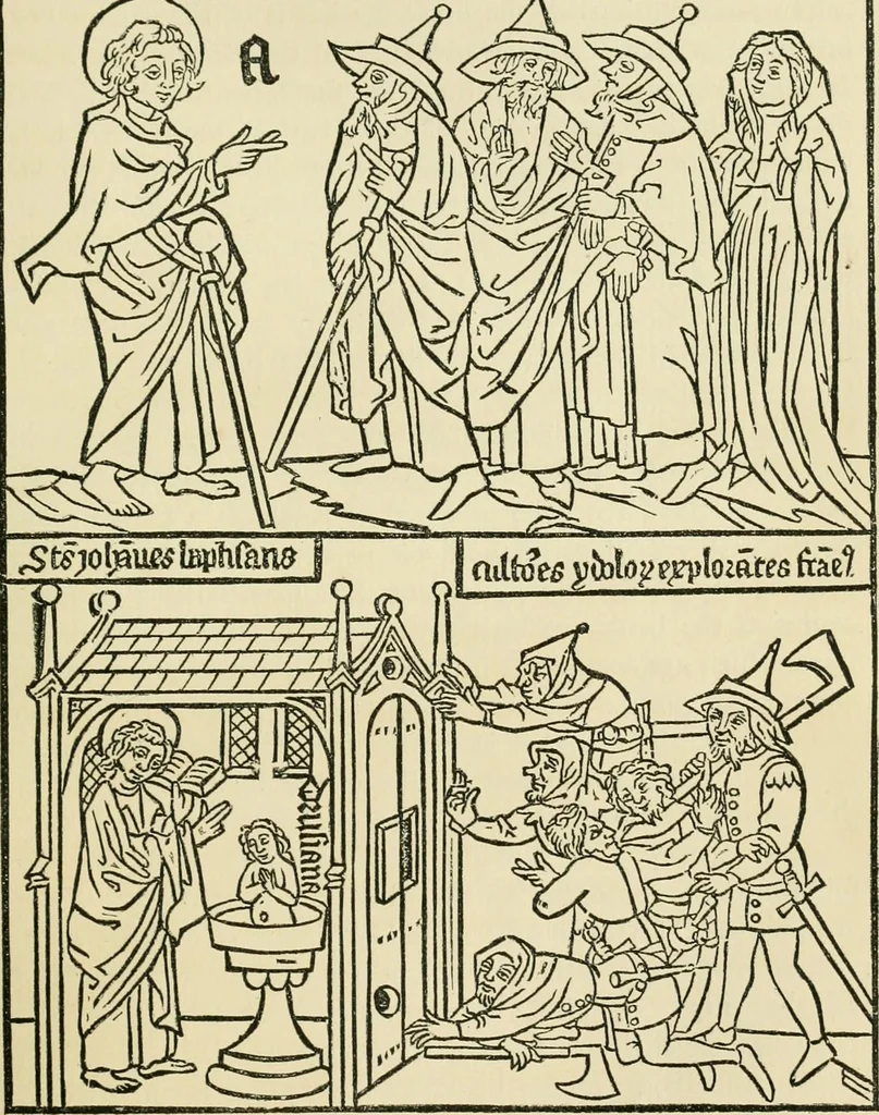 An illustration from The invention of printing : a collection of facts and opinions descriptive of early prints and playing cards, the block-books of the fifteenth century, the legend of Lourens Janszoon Coster, of Haarlem, and the work of John Gutenberg and his associates, 1878, leaf 220