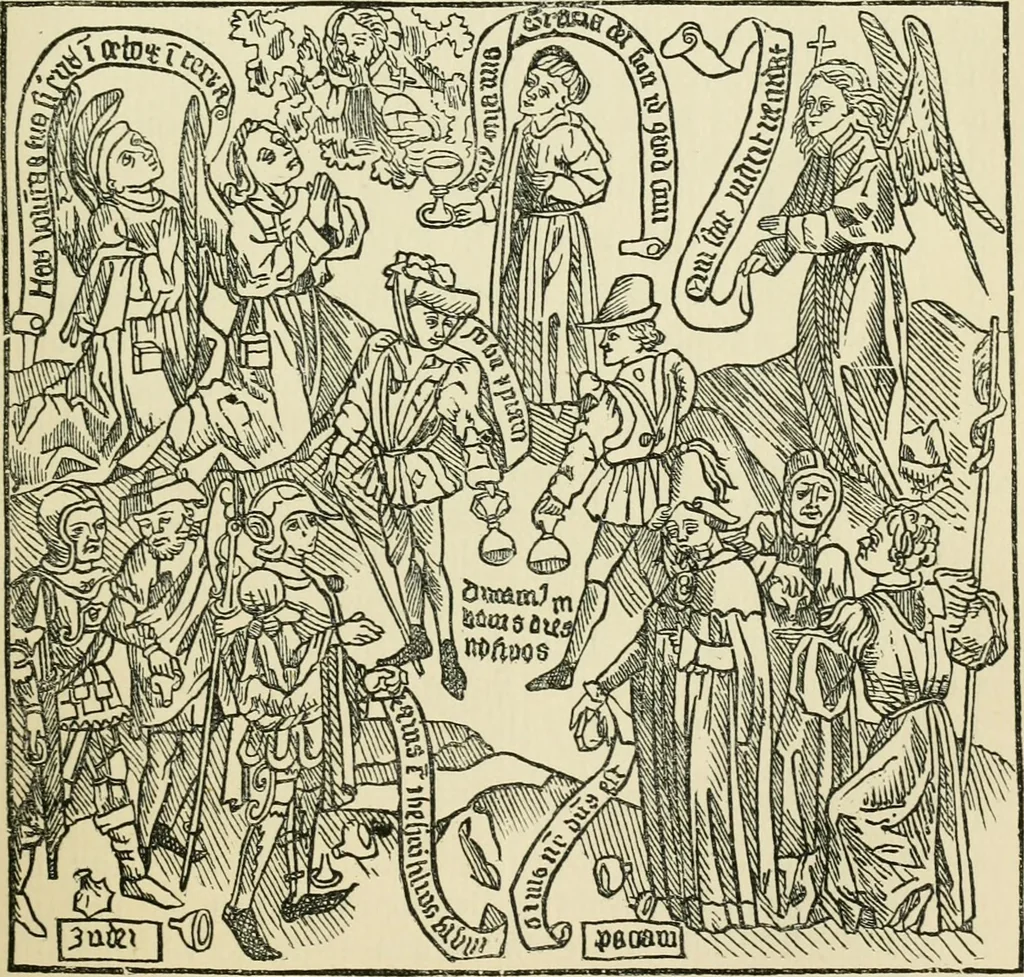 An illustration from The invention of printing : a collection of facts and opinions descriptive of early prints and playing cards, the block-books of the fifteenth century, the legend of Lourens Janszoon Coster, of Haarlem, and the work of John Gutenberg and his associates, 1878, leaf 230