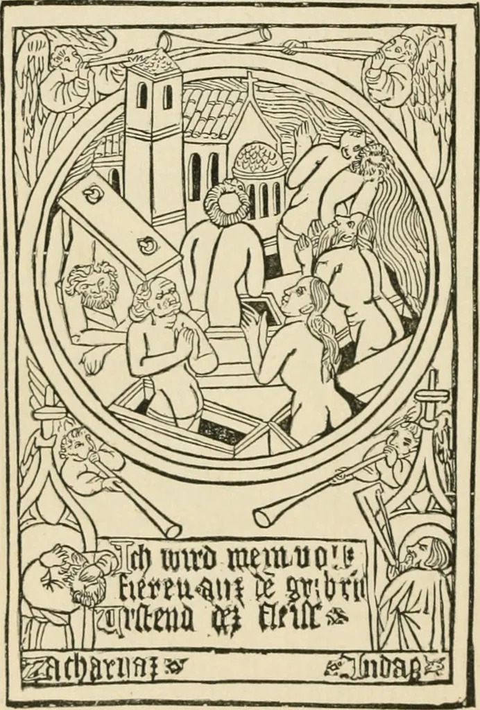 An illustration from The invention of printing : a collection of facts and opinions descriptive of early prints and playing cards, the block-books of the fifteenth century, the legend of Lourens Janszoon Coster, of Haarlem, and the work of John Gutenberg and his associates, 1878, leaf 235