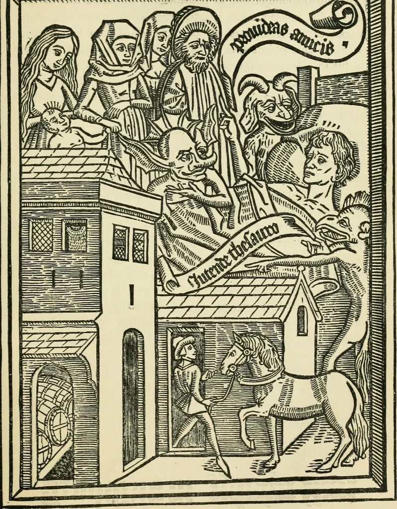 An illustration from The invention of printing : a collection of facts and opinions descriptive of early prints and playing cards, the block-books of the fifteenth century, the legend of Lourens Janszoon Coster, of Haarlem, and the work of John Gutenberg and his associates, 1878, leaf 244