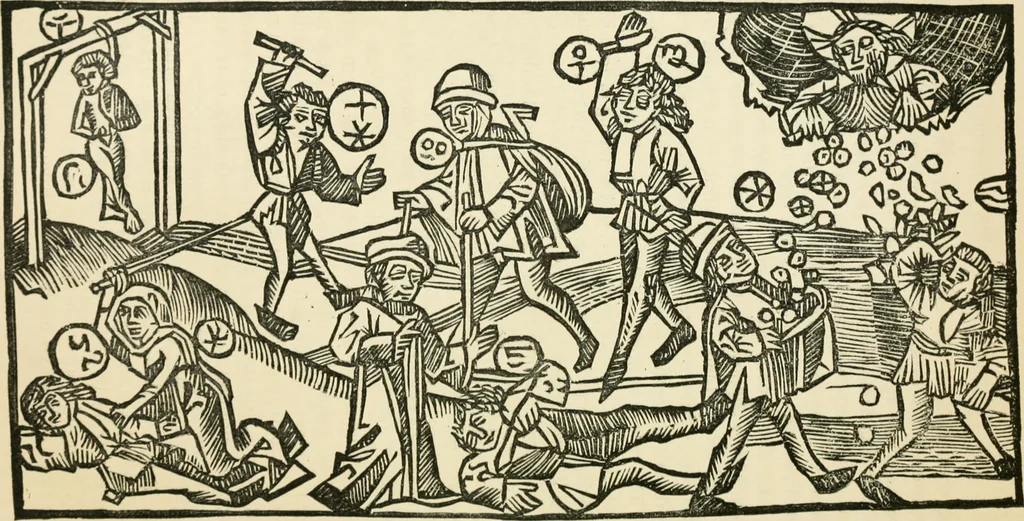 An illustration from The invention of printing : a collection of facts and opinions descriptive of early prints and playing cards, the block-books of the fifteenth century, the legend of Lourens Janszoon Coster, of Haarlem, and the work of John Gutenberg and his associates, 1878, leaf 247