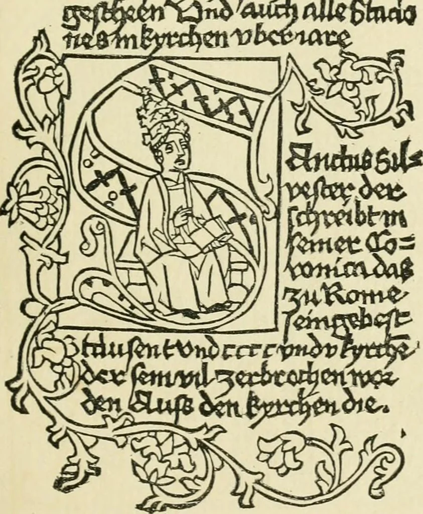 An illustration from The invention of printing : a collection of facts and opinions descriptive of early prints and playing cards, the block-books of the fifteenth century, the legend of Lourens Janszoon Coster, of Haarlem, and the work of John Gutenberg and his associates, 1878, leaf 250