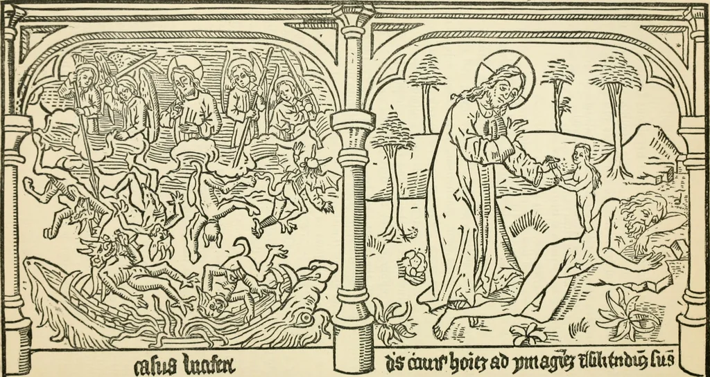 An illustration from The invention of printing : a collection of facts and opinions descriptive of early prints and playing cards, the block-books of the fifteenth century, the legend of Lourens Janszoon Coster, of Haarlem, and the work of John Gutenberg and his associates, 1878, leaf 273