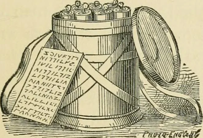 An illustration from The invention of printing : a collection of facts and opinions descriptive of early prints and playing cards, the block-books of the fifteenth century, the legend of Lourens Janszoon Coster, of Haarlem, and the work of John Gutenberg and his associates, 1878, leaf 50
