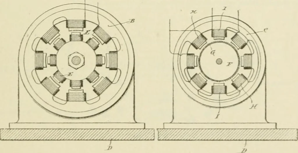 An illustration from The inventions : researches and writing of Nikola Tesla, with special reference to his work in polyphase currents and high potential lighting, 1894, leaf 116