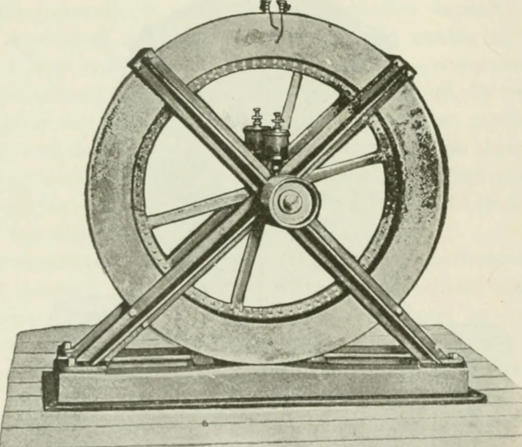 An illustration from The inventions : researches and writing of Nikola Tesla, with special reference to his work in polyphase currents and high potential lighting, 1894, leaf 173