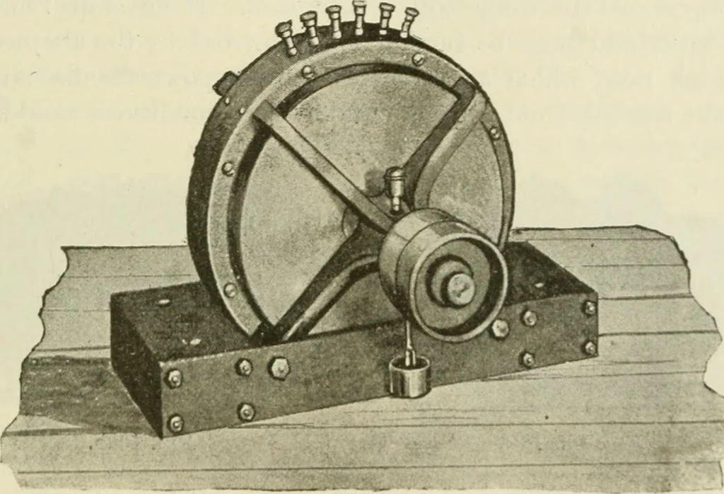 An illustration from The inventions : researches and writing of Nikola Tesla, with special reference to his work in polyphase currents and high potential lighting, 1894, leaf 174