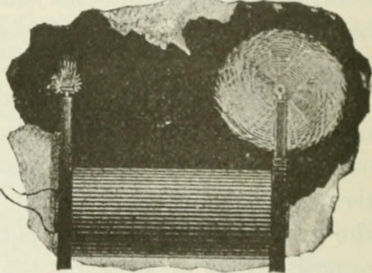 An illustration from The inventions : researches and writing of Nikola Tesla, with special reference to his work in polyphase currents and high potential lighting, 1894, leaf 181