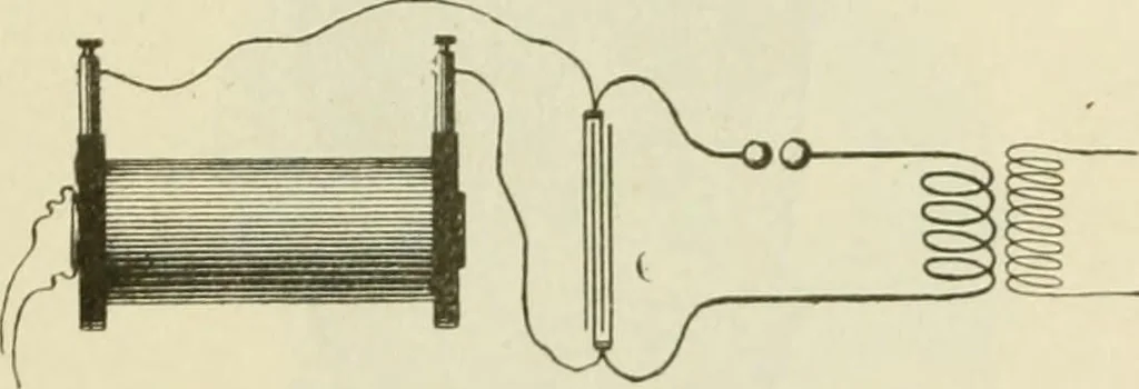 An illustration from The inventions : researches and writing of Nikola Tesla, with special reference to his work in polyphase currents and high potential lighting, 1894, leaf 212