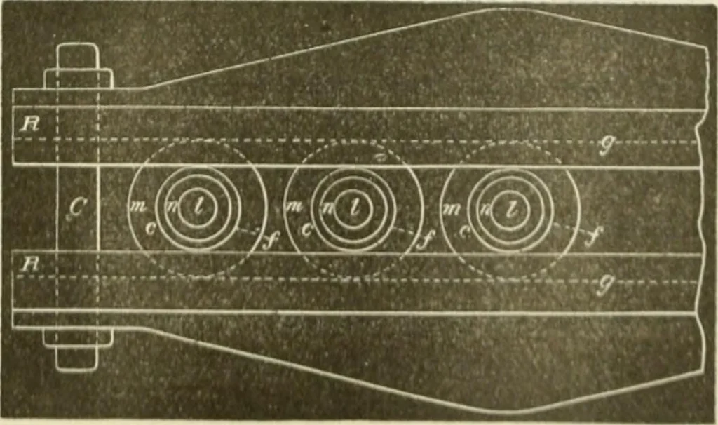 An illustration from The inventions : researches and writing of Nikola Tesla, with special reference to his work in polyphase currents and high potential lighting, 1894, leaf 230