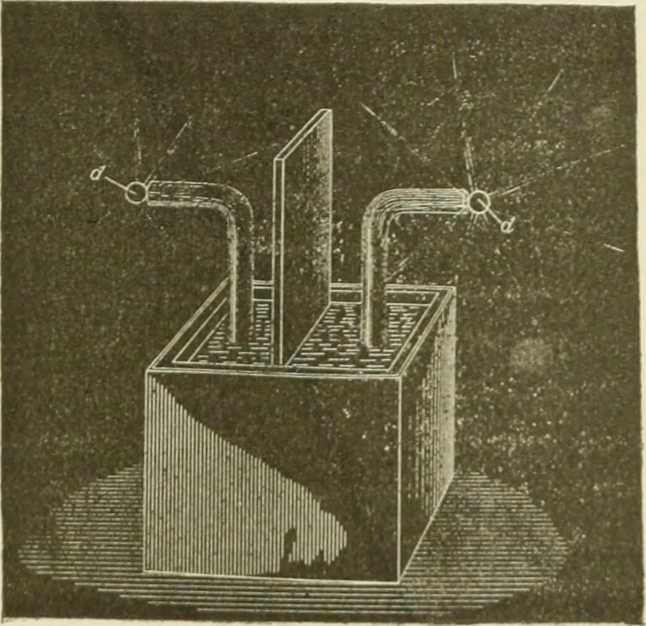 An illustration from The inventions : researches and writing of Nikola Tesla, with special reference to his work in polyphase currents and high potential lighting, 1894, leaf 238