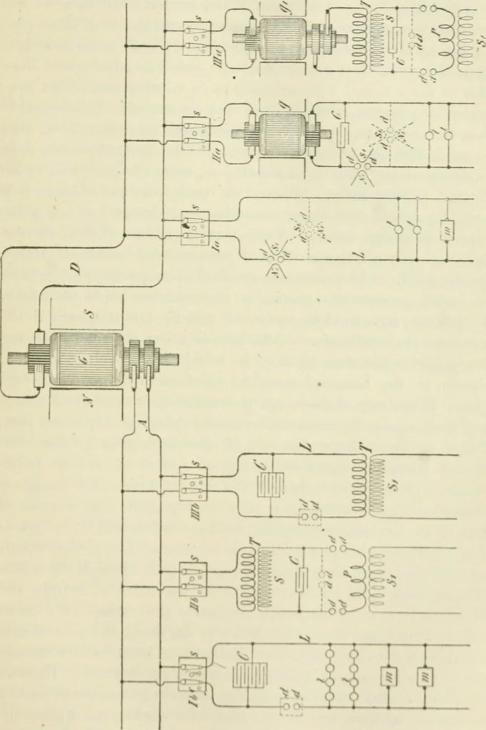 An illustration from The inventions : researches and writing of Nikola Tesla, with special reference to his work in polyphase currents and high potential lighting, 1894, leaf 322