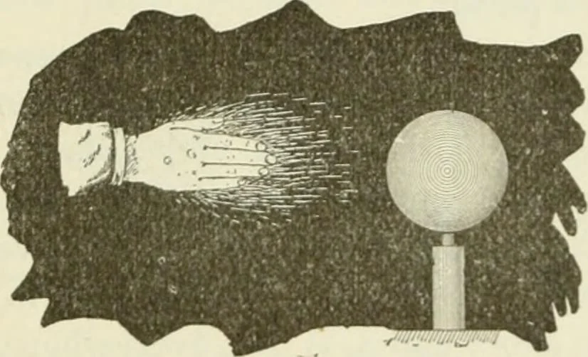 An illustration from The inventions : researches and writing of Nikola Tesla, with special reference to his work in polyphase currents and high potential lighting, 1894, leaf 338