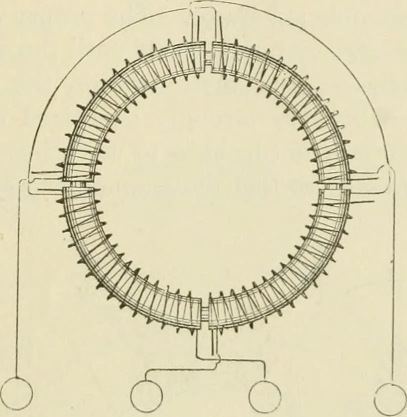 An illustration from The inventions : researches and writing of Nikola Tesla, with special reference to his work in polyphase currents and high potential lighting, 1894, leaf 36
