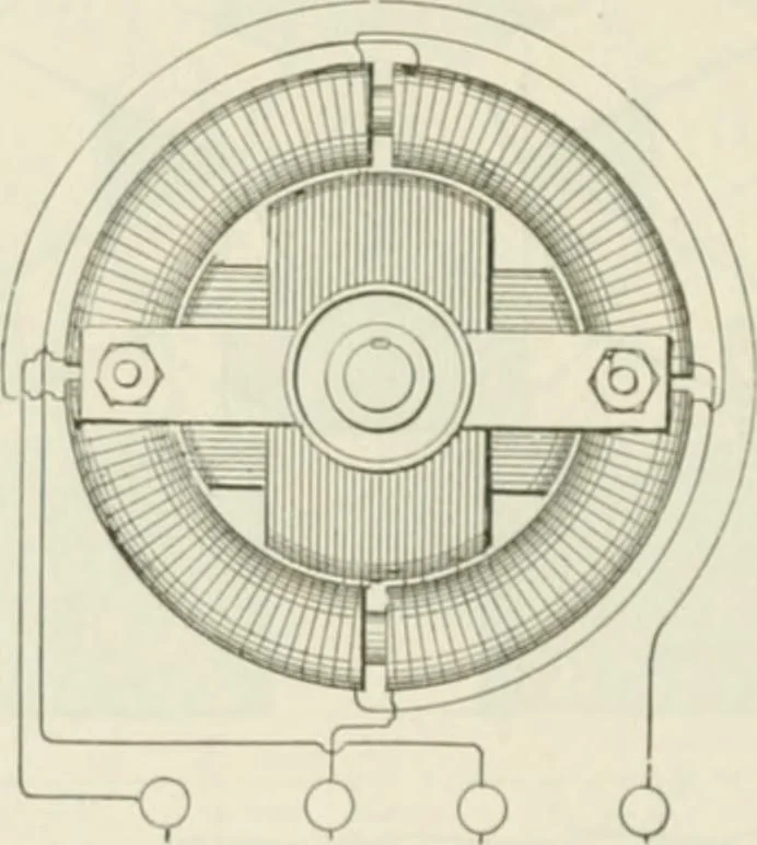 An illustration from The inventions : researches and writing of Nikola Tesla, with special reference to his work in polyphase currents and high potential lighting, 1894, leaf 39
