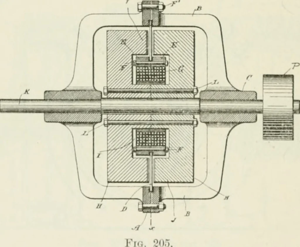 An illustration from The inventions : researches and writing of Nikola Tesla, with special reference to his work in polyphase currents and high potential lighting, 1894, leaf 397
