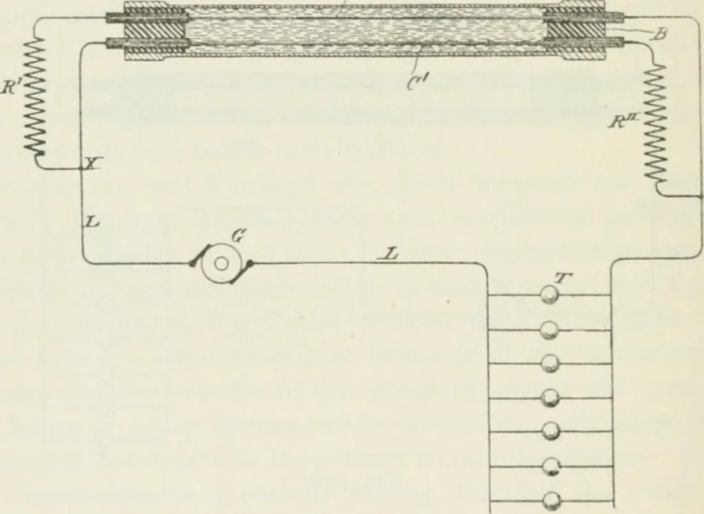 An illustration from The inventions : researches and writing of Nikola Tesla, with special reference to his work in polyphase currents and high potential lighting, 1894, leaf 441