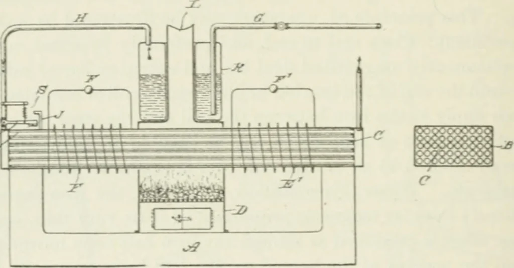 An illustration from The inventions : researches and writing of Nikola Tesla, with special reference to his work in polyphase currents and high potential lighting, 1894, leaf 449