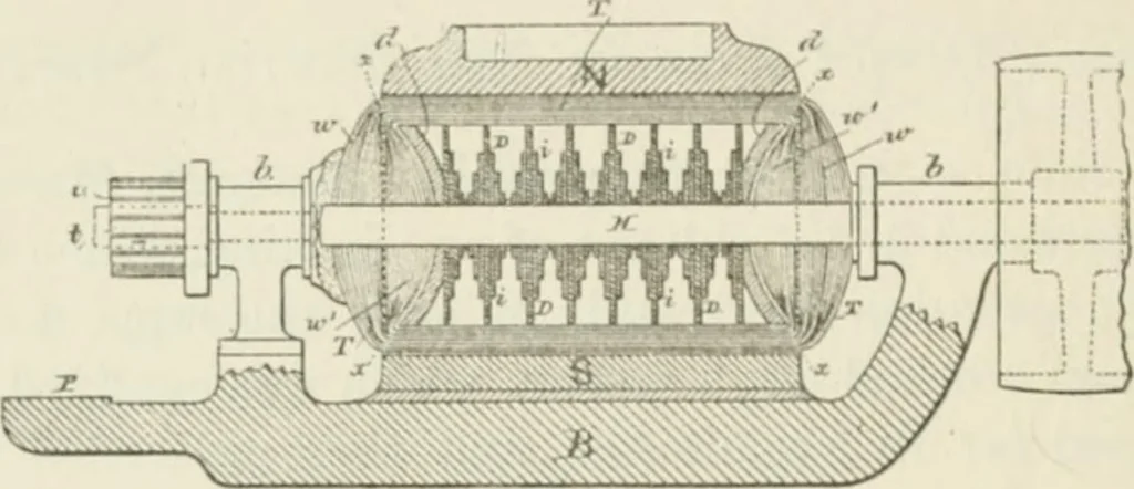 An illustration from The inventions : researches and writing of Nikola Tesla, with special reference to his work in polyphase currents and high potential lighting, 1894, leaf 471