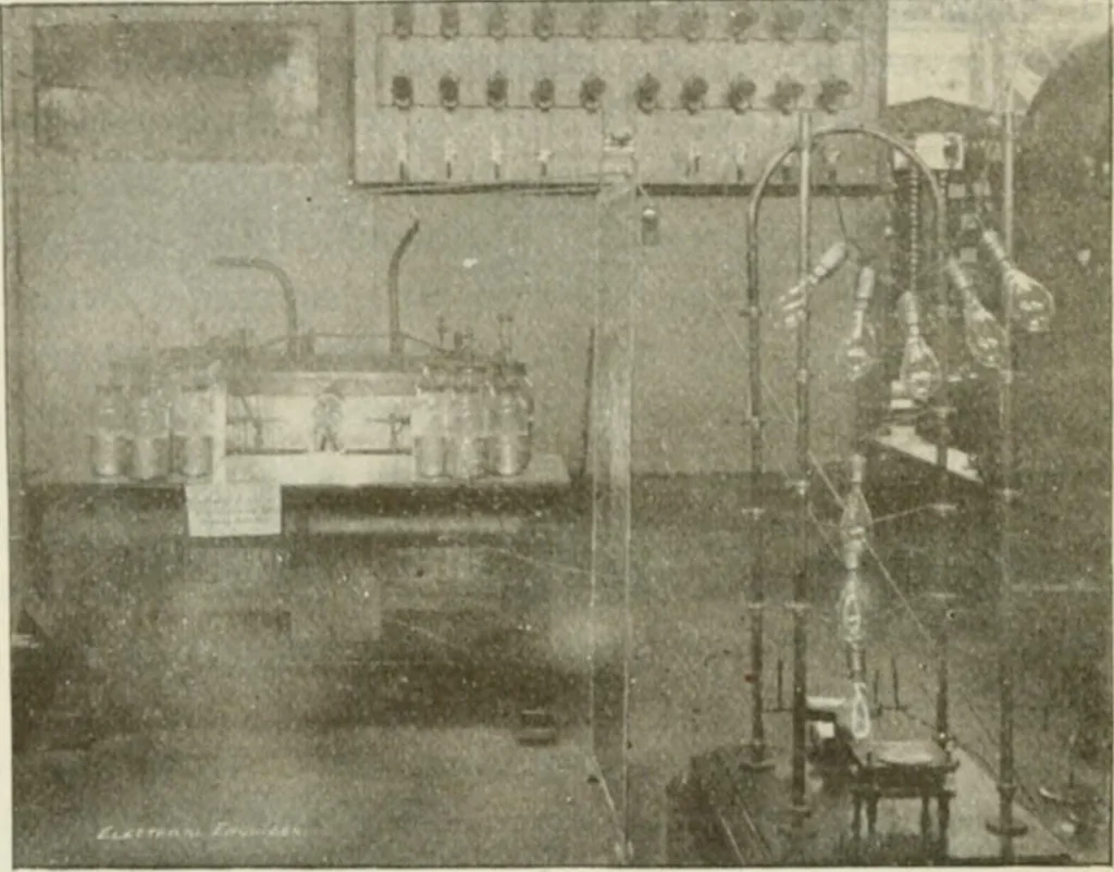 An illustration from The inventions : researches and writing of Nikola Tesla, with special reference to his work in polyphase currents and high potential lighting, 1894, leaf 503