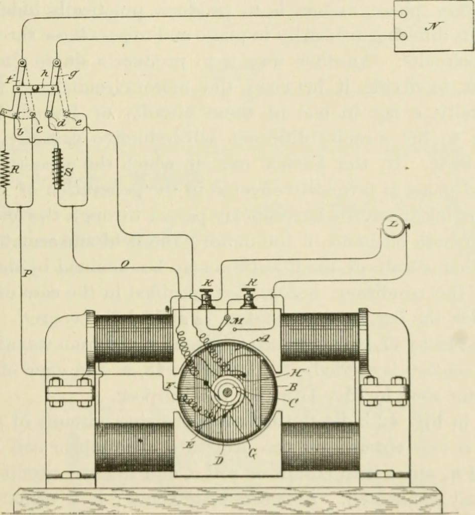 An illustration from The inventions : researches and writing of Nikola Tesla, with special reference to his work in polyphase currents and high potential lighting, 1894, leaf 76